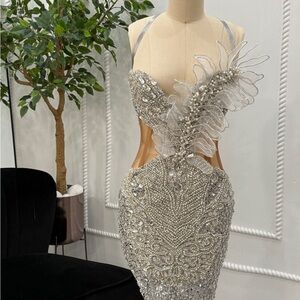 Elegant Silver Evening Dress 1of1